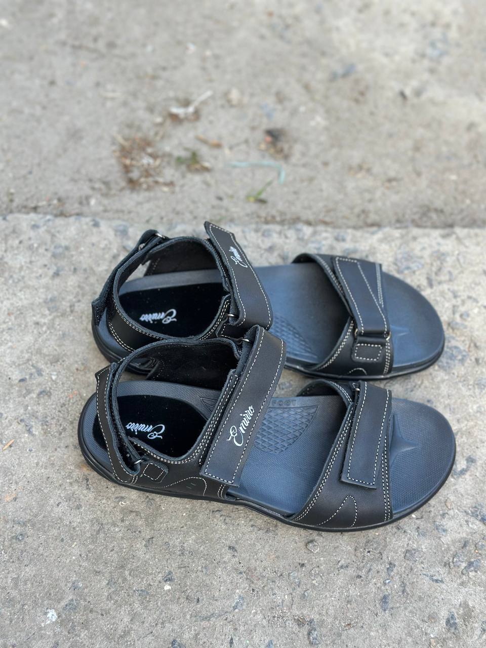 картинка Чоловічі сандалі шкіряні літні чорні-серые Monster Tracking П-сер от магазина Obuff 