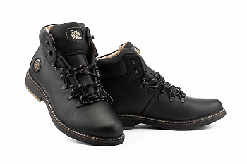 картинка Чоловічі черевики шкіряні зимові чорні Shark B150 от магазина Obuff 