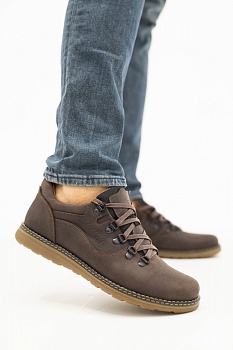 картинка Чоловічі туфлі шкіряні весняно-осінні коричневі-матовые Yuves 650 от магазина Obuff 