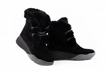картинка Жіночі черевики замшеві зимові чорні U Spirit 1152 от магазина Obuff 