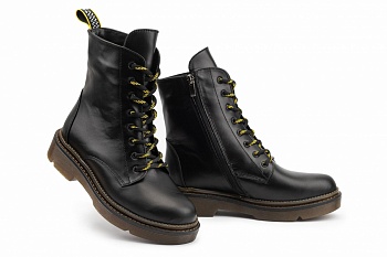 картинка Жіночі черевики шкіряні зимові чорні Mkrafvt Martins от магазина Obuff 