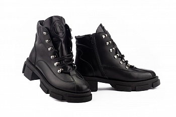картинка Жіночі черевики шкіряні зимові чорні U Spirit 5037 от магазина Obuff 