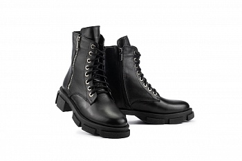 картинка Жіночі черевики шкіряні весняно-осінні чорні Yuves 129 байка от магазина Obuff 