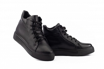 картинка Жіночі черевики шкіряні зимові чорні Yuves 595 На меху от магазина Obuff 