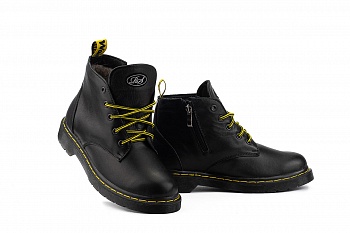 картинка Жіночі черевики шкіряні зимові чорні Road-style БЖ-127-01-K от магазина Obuff 