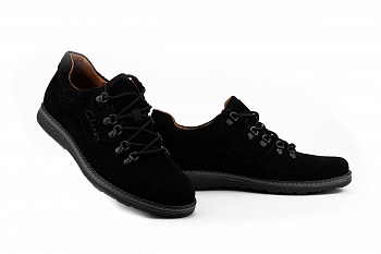 картинка Чоловічі туфлі замшеві весняно-осінні чорні Yuves 650 от магазина Obuff 