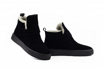 картинка Жіночі черевики замшеві зимові чорні Mkrafvt 2246 от магазина Obuff 